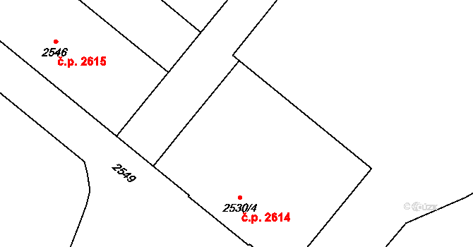 Předměstí 2724, Opava na parcele st. 2530/4 v KÚ Opava-Předměstí, Katastrální mapa