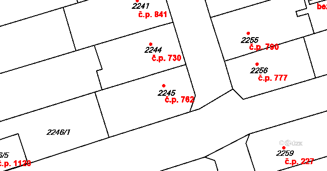 Nivnice 762 na parcele st. 2245 v KÚ Nivnice, Katastrální mapa