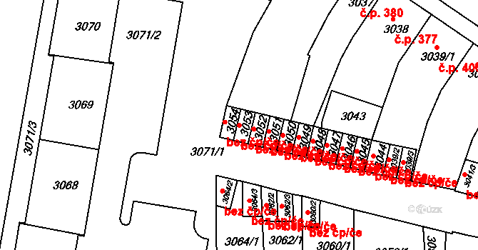 Sokolov 49516957 na parcele st. 3053 v KÚ Sokolov, Katastrální mapa
