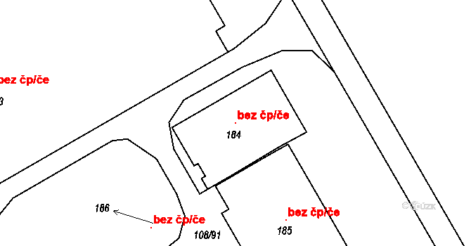 Lešná 50082957 na parcele st. 184 v KÚ Mštěnovice, Katastrální mapa