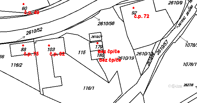 Svatoslav 50360957 na parcele st. 180 v KÚ Svatoslav u Třebíče, Katastrální mapa