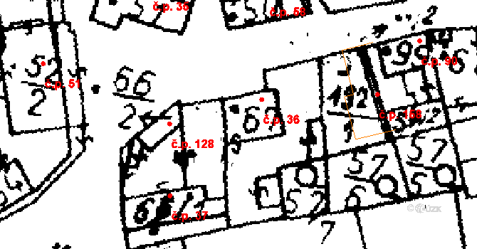 Řisuty 36 na parcele st. 67 v KÚ Řisuty u Slaného, Katastrální mapa