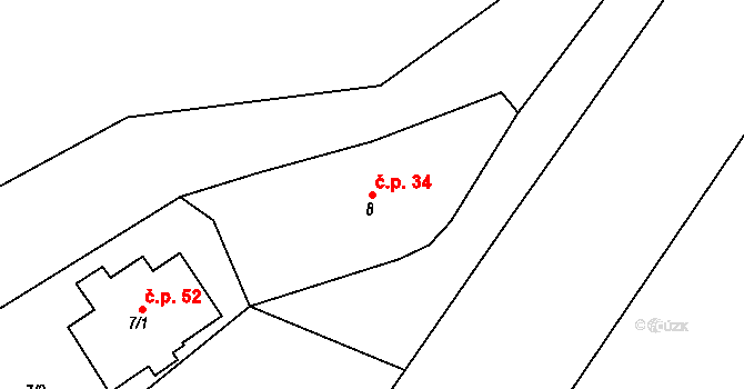 Dolní Pochlovice 34, Kynšperk nad Ohří na parcele st. 8 v KÚ Dolní Pochlovice, Katastrální mapa