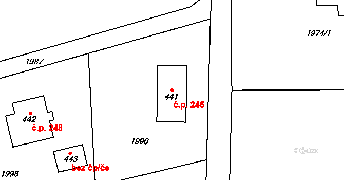 Smilovice 245 na parcele st. 441 v KÚ Smilovice u Třince, Katastrální mapa