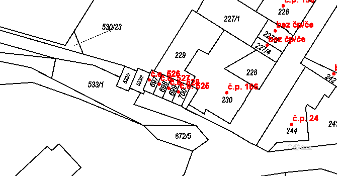Děčín VII-Chrochvice 528, Děčín na parcele st. 699 v KÚ Chrochvice, Katastrální mapa
