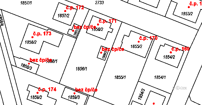 Dačice 42633958 na parcele st. 1856/3 v KÚ Dačice, Katastrální mapa