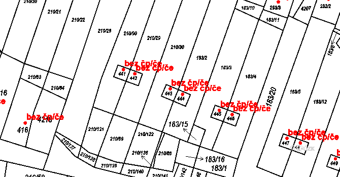 Mašťov 43107958 na parcele st. 443 v KÚ Mašťov, Katastrální mapa