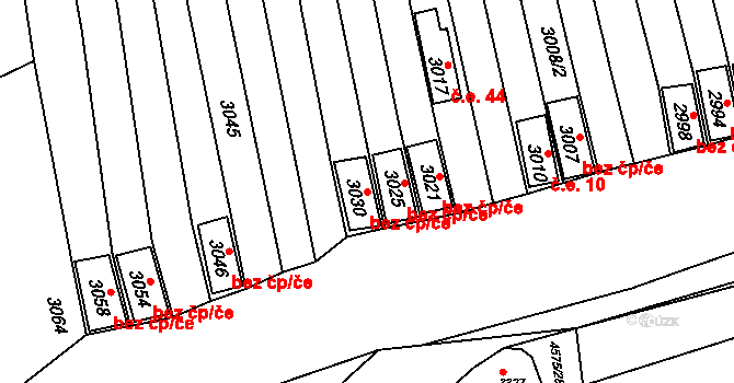 Vlčnov 7 na parcele st. 3030 v KÚ Vlčnov, Katastrální mapa