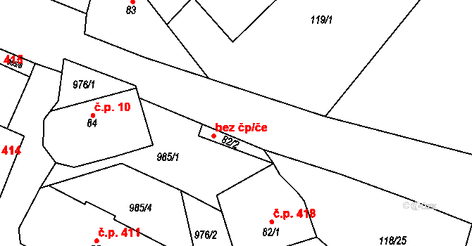 Hýskov 46973958 na parcele st. 82/2 v KÚ Hýskov, Katastrální mapa
