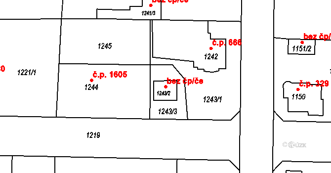 Česká Lípa 48807958 na parcele st. 1243/2 v KÚ Česká Lípa, Katastrální mapa