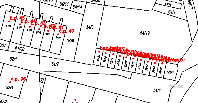 Chbany 49125958 na parcele st. 53/21 v KÚ Poláky, Katastrální mapa