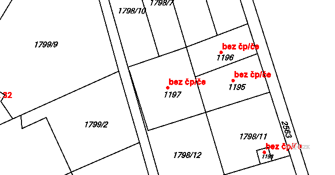 Lipník nad Bečvou 49698958 na parcele st. 1197 v KÚ Nové Dvory nad Bečvou, Katastrální mapa