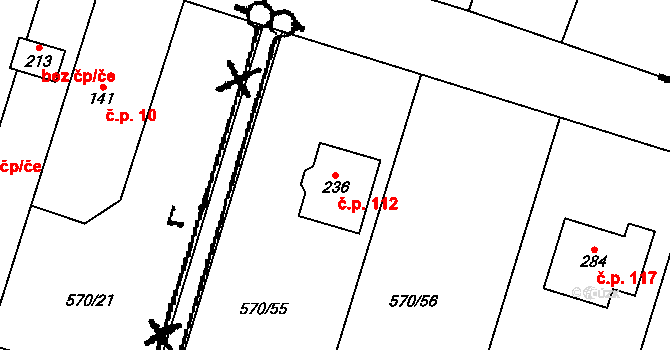 Charvatce 112 na parcele st. 236 v KÚ Charvatce u Jabkenic, Katastrální mapa