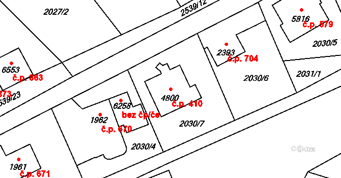 Beroun-Závodí 410, Beroun na parcele st. 4800 v KÚ Beroun, Katastrální mapa
