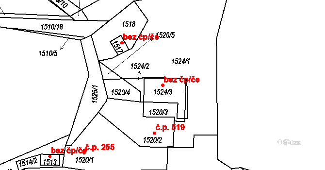 Hostomice 81189958 na parcele st. 1520/3 v KÚ Hostomice pod Brdy, Katastrální mapa