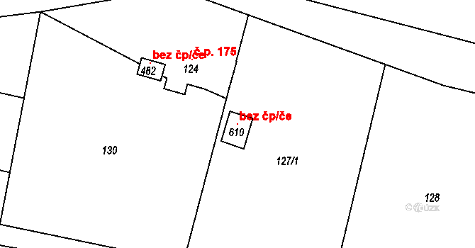 Bystřička 106168959 na parcele st. 610 v KÚ Bystřička I, Katastrální mapa
