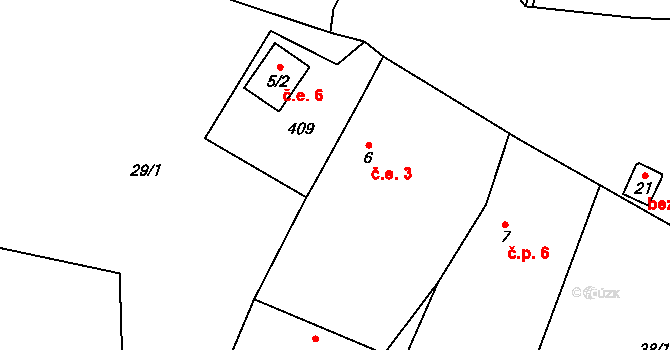 Horní Plezom 6, Ošelín na parcele st. 5/2 v KÚ Horní Plezom, Katastrální mapa