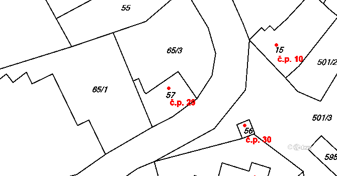 Lavice 29, Sobotka na parcele st. 57 v KÚ Lavice, Katastrální mapa