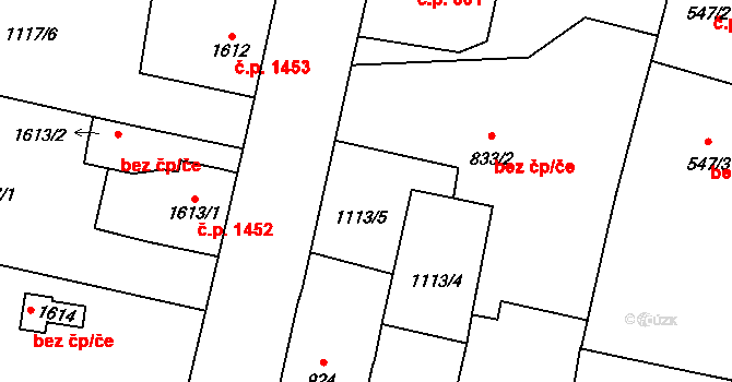 Hořice 1523 na parcele st. 1113/5 v KÚ Hořice v Podkrkonoší, Katastrální mapa