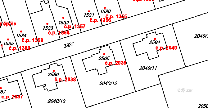 Dvůr Králové nad Labem 2039 na parcele st. 2565 v KÚ Dvůr Králové nad Labem, Katastrální mapa
