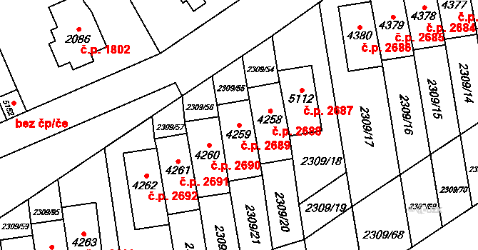 Dvůr Králové nad Labem 2689 na parcele st. 4259 v KÚ Dvůr Králové nad Labem, Katastrální mapa
