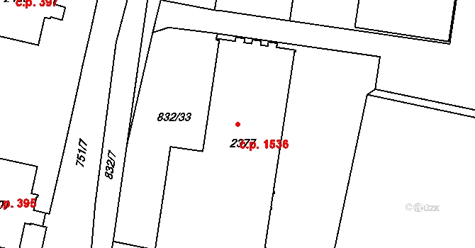 Slaný 1536 na parcele st. 2377 v KÚ Slaný, Katastrální mapa