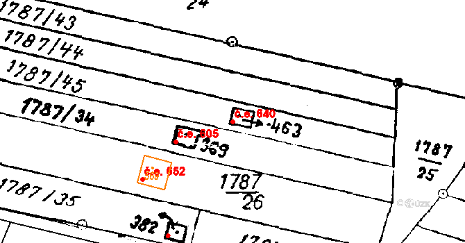 Habrovany 640 na parcele st. 463 v KÚ Habrovany, Katastrální mapa