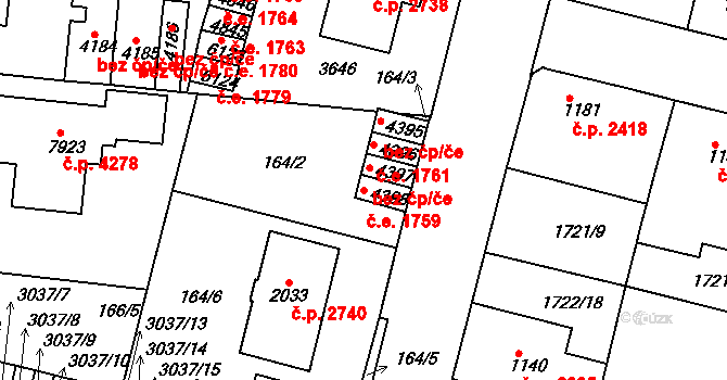 Havlíčkův Brod 1759 na parcele st. 4398 v KÚ Havlíčkův Brod, Katastrální mapa