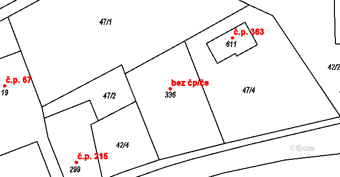 Kvasiny 38476959 na parcele st. 336 v KÚ Kvasiny, Katastrální mapa