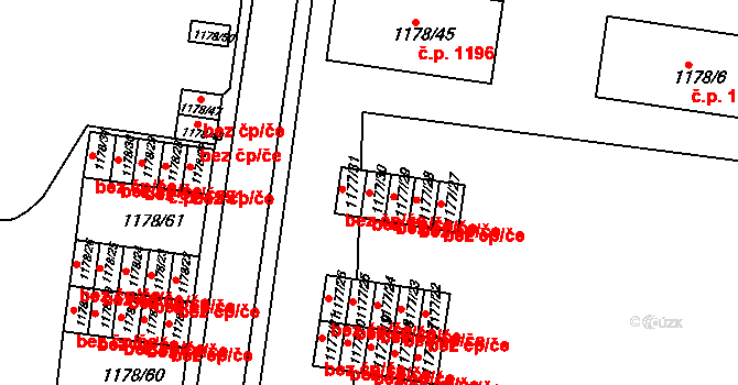 Moravská Třebová 40147959 na parcele st. 1177/30 v KÚ Moravská Třebová, Katastrální mapa