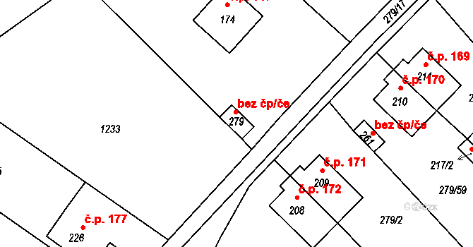 Měcholupy 40593959 na parcele st. 279 v KÚ Měcholupy u Žatce, Katastrální mapa