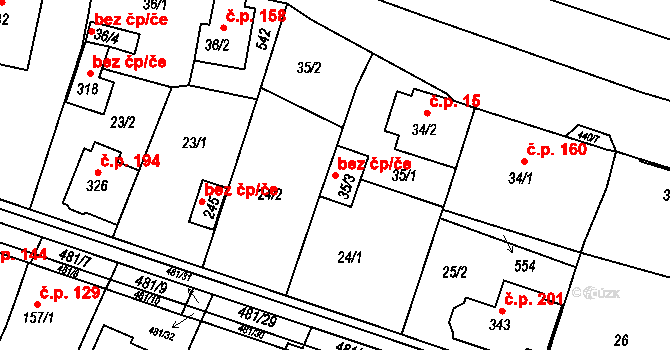 Holešov 41044959 na parcele st. 35/3 v KÚ Žopy, Katastrální mapa