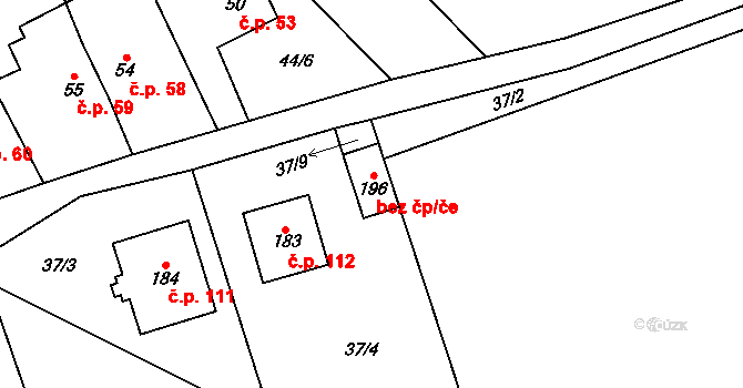 Havlíčkův Brod 43098959 na parcele st. 196 v KÚ Termesivy, Katastrální mapa