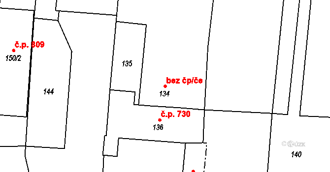 Troubky 43868959 na parcele st. 134 v KÚ Troubky nad Bečvou, Katastrální mapa