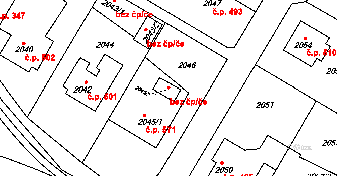 Bystřice nad Pernštejnem 44134959 na parcele st. 2045/2 v KÚ Bystřice nad Pernštejnem, Katastrální mapa