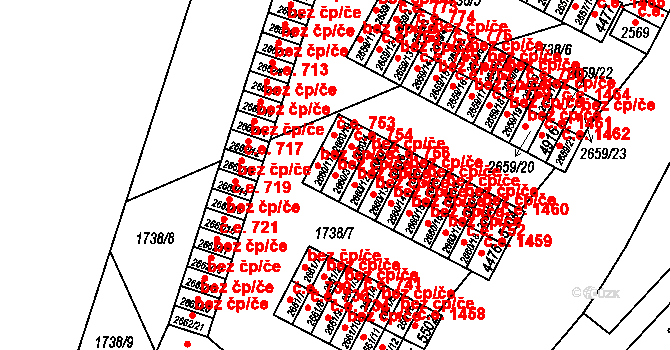 Cheb 45581959 na parcele st. 2660/3 v KÚ Cheb, Katastrální mapa