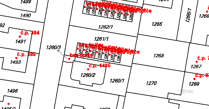 Praha 46860959 na parcele st. 1261/6 v KÚ Hostivař, Katastrální mapa