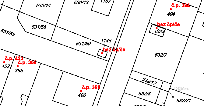 Hradec Králové 49249959 na parcele st. 1148 v KÚ Svobodné Dvory, Katastrální mapa