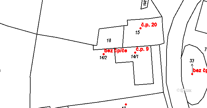 Sviny 49400959 na parcele st. 14/2 v KÚ Sviny u Křižanova, Katastrální mapa
