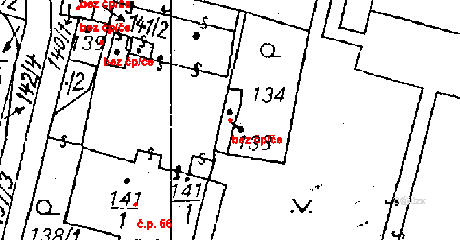Heřmanova Huť 50498959 na parcele st. 133 v KÚ Vlkýš, Katastrální mapa
