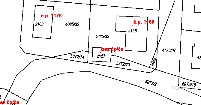 Hrušovany nad Jevišovkou 96959959 na parcele st. 2157 v KÚ Hrušovany nad Jevišovkou, Katastrální mapa