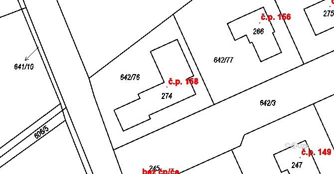 Pulice 158, Dobruška na parcele st. 274 v KÚ Pulice, Katastrální mapa