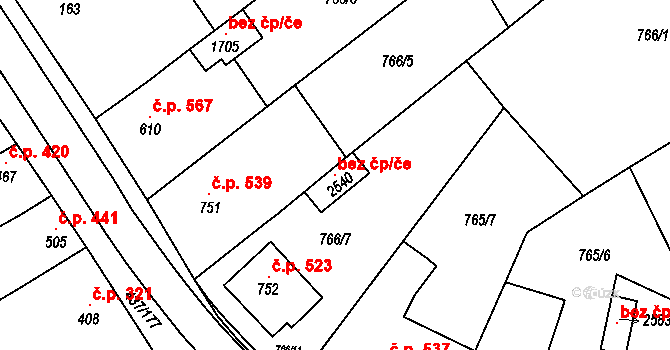 Uherské Hradiště 115306960 na parcele st. 2540 v KÚ Mařatice, Katastrální mapa