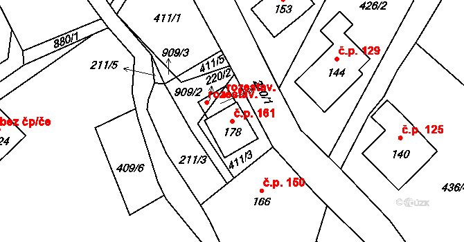 Vysoká Pec 161 na parcele st. 178 v KÚ Vysoká Pec u Nejdku, Katastrální mapa