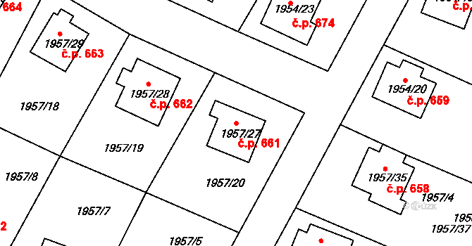 Semily 661 na parcele st. 1957/27 v KÚ Semily, Katastrální mapa