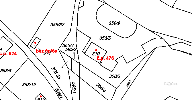 Jablonné nad Orlicí 476 na parcele st. 810 v KÚ Jablonné nad Orlicí, Katastrální mapa