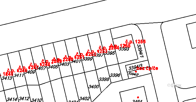 Břevnov 1254, Praha na parcele st. 3397 v KÚ Břevnov, Katastrální mapa