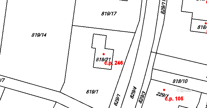 Neplachovice 246 na parcele st. 819/21 v KÚ Neplachovice, Katastrální mapa