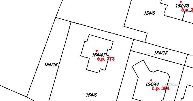 Klokoty 373, Tábor na parcele st. 154/47 v KÚ Klokoty, Katastrální mapa