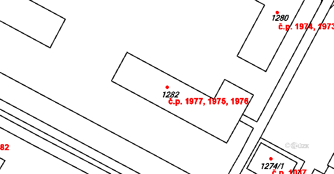 Žďár nad Sázavou 3 1975,1976,1977, Žďár nad Sázavou na parcele st. 1282 v KÚ Město Žďár, Katastrální mapa